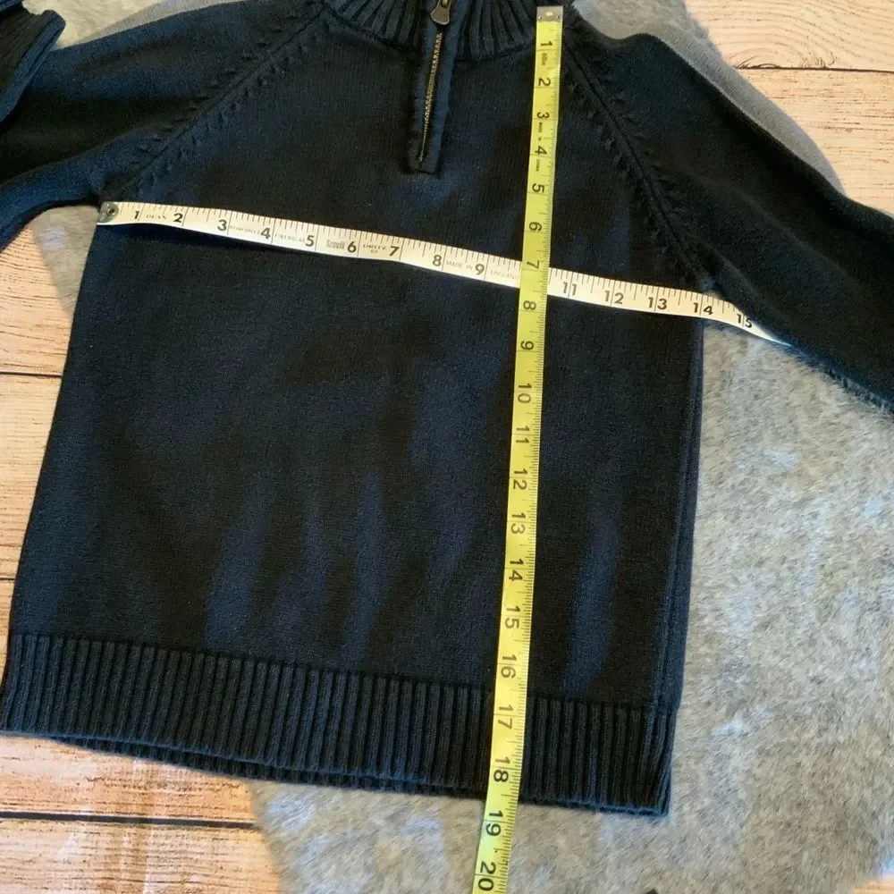 OshKosh B'gosh Kids Black & Gray Quarter-Zip Sweater Size 7